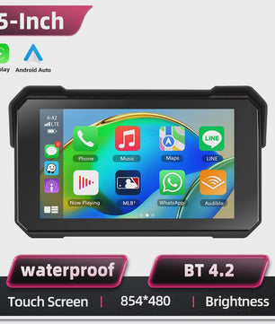5" IPS Motorfiets Smart Player met GPS, CarPlay & Android Auto - Waterdicht IP68