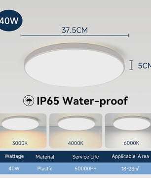 Waterdichte LED Plafondlamp Rond - 18W/30W/40W - IP44 - Keuken, Badkamer, Woonkamer