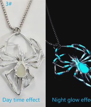 Glow-in-the-Dark Spider Hanger Ketting - Luminous Halloween Sieraden voor Mannen & Vrouwen