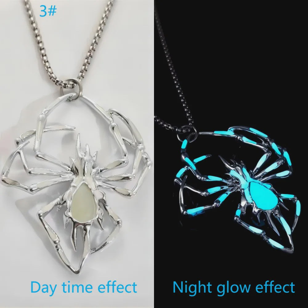 Glow-in-the-Dark Spider Hanger Ketting - Luminous Halloween Sieraden voor Mannen & Vrouwen