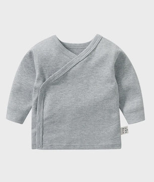 Newborn Baby Kimono Shirt Lange Mouw 100% Katoen - Makkelijk Aan & Uit