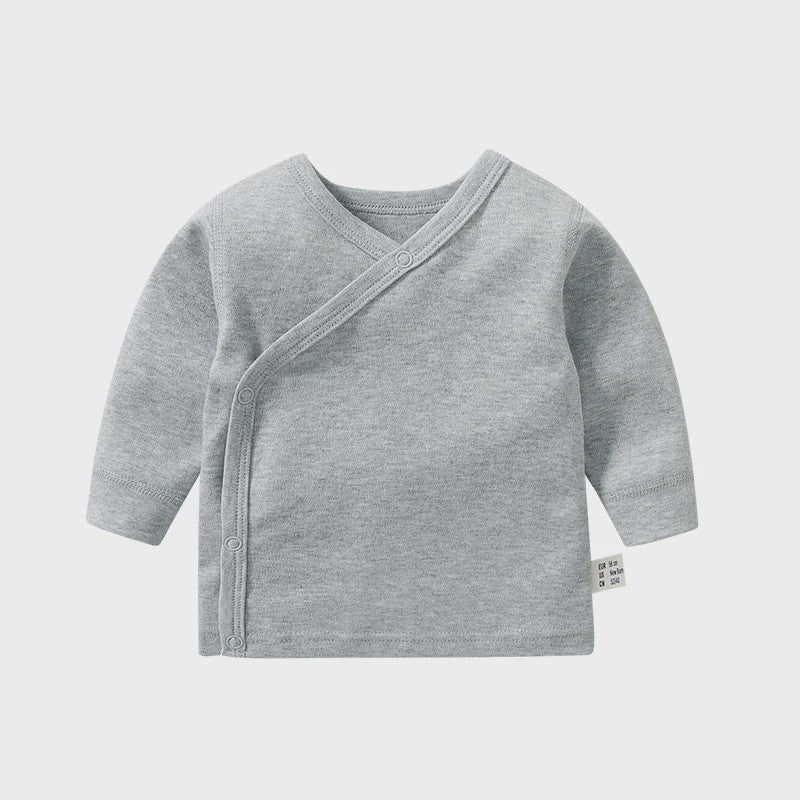 Newborn Baby Kimono Shirt Lange Mouw 100% Katoen - Makkelijk Aan & Uit