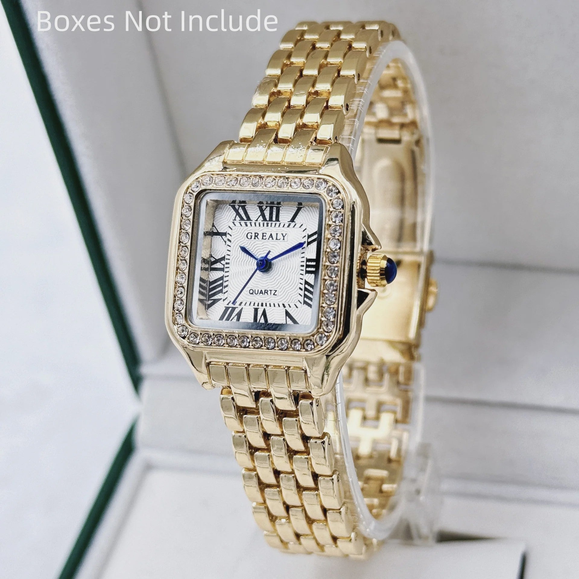 Luxe Gouden Roestvrij Staal Dameshorloge - Elegant Zakelijk Mode Accessoire