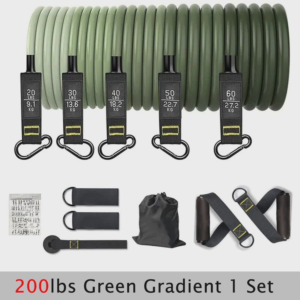 Verstelbare Weerstandsbanden Set (20-200 LBS) voor Krachttraining & Fitness