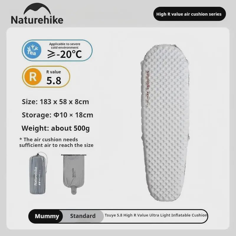 Naturehike R5.8 Opblaasbaar Slaapmatje - Ultralicht & Thermisch Geïsoleerd voor Buitenavonturen