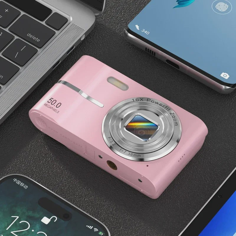 50MP Digitale Camera met 16x Zoom & 4K Video - Ideaal voor Studenten & Outdoor Avonturen