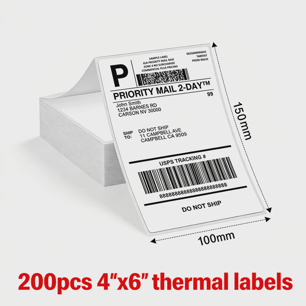 Verzendlabels 10x15cm (4"x6") - Zelfklevend Thermisch Papier voor Labelprinters
