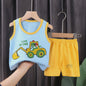 Zomer Set Kinderen: Katoenen Mouwloos Vest & Shorts met Leuke Prints