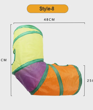 Opvouwbare Katten Speeltunnel - Interactief Speelgoed voor Katten & Konijnen - Beige/Bruin