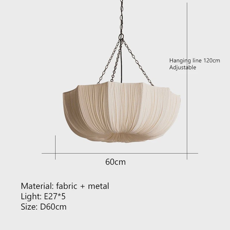 Nordic Wabi Sabi Stof Plafondlamp - Sfeervolle Hanglamp voor Woonkamer, Eetkamer & Slaapkamer