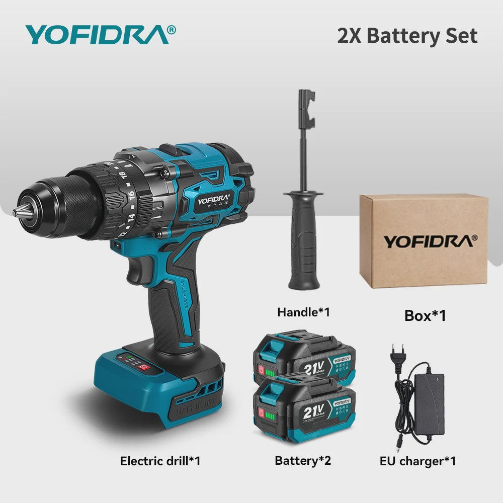 YOFIDRA 21V Brushless Accuboormachine 900Nm 13mm - Krachtige Boor- en Schroefmachine