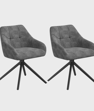 Set van 2 Chenille Eetkamerstoelen - 360° Draaibaar, Ergonomisch & Comfortabel