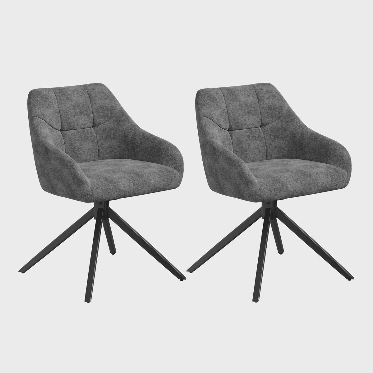 Set van 2 Chenille Eetkamerstoelen - 360° Draaibaar, Ergonomisch & Comfortabel