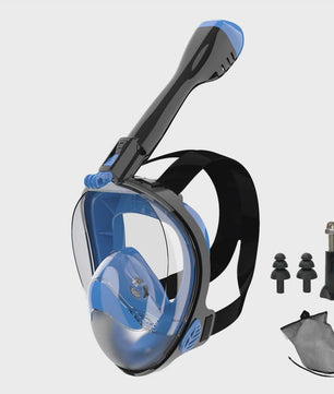 Full Face Snorkel Masker met 180° Panoramisch Zicht, Anti-lek & Anti-condens - Veilig Ademhalen & Camera Mount