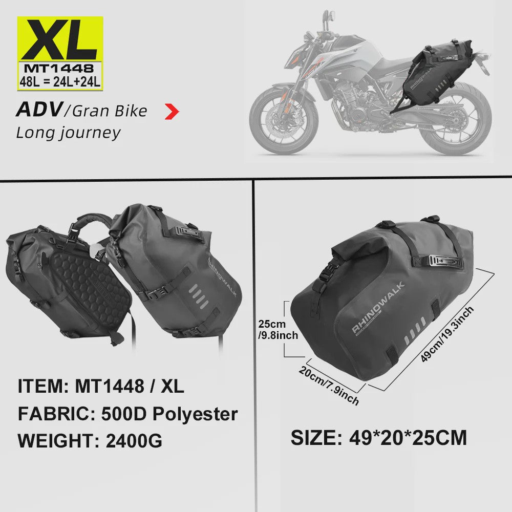 Waterdichte Motor Zadatassen Set - 18L/28L/48L Universeel