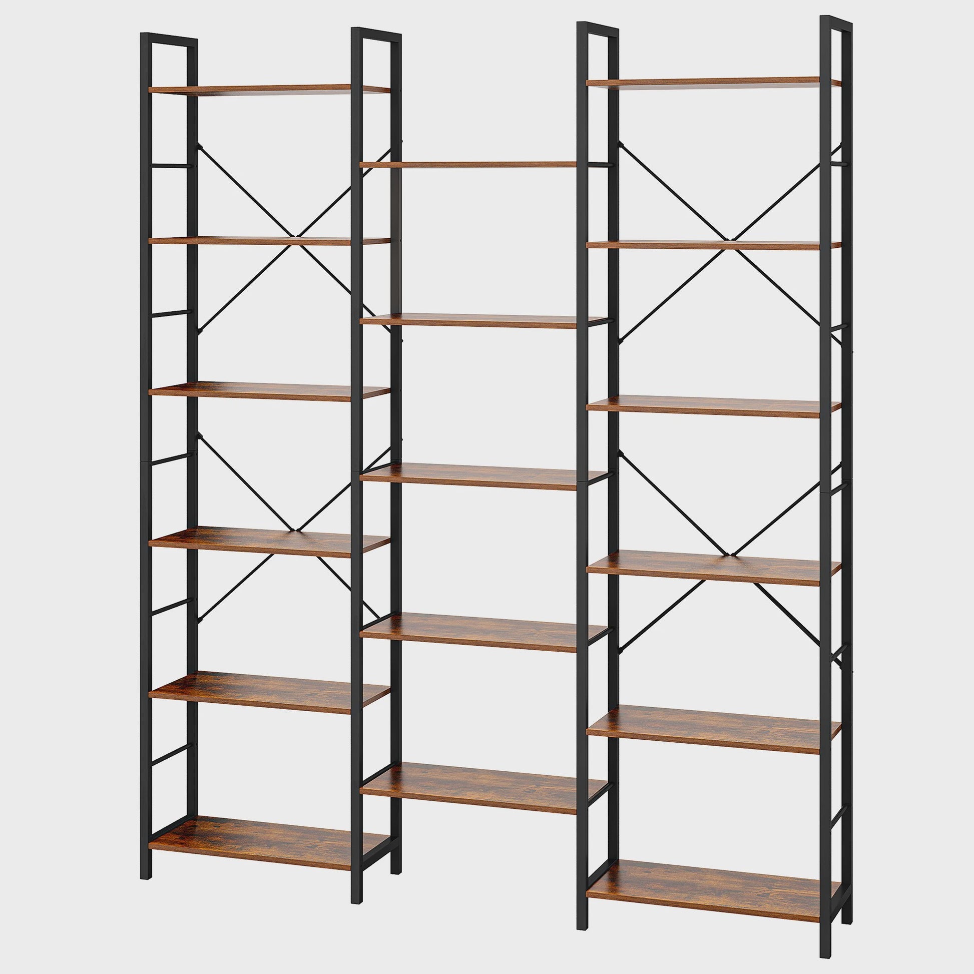 Stellingkast met 17 Vakken en Verstelbare Planken - Metaal Frame Boekenkast