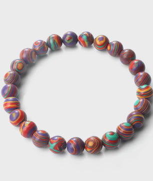 8mm Natuurlijke Malachiet Edelsteen Armband - Handgemaakt, Elastisch