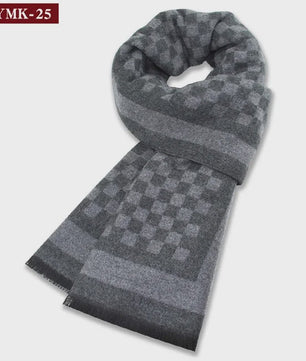 Luxe Heren Sjaal - Warme Wol & Kasjmier - Winter Ruitpatroon