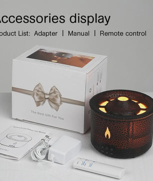 Vulkaanas Aroma Diffuser met Vlam & Kwallen Rookeffect - Luchtbevochtiger & Aromatherapie