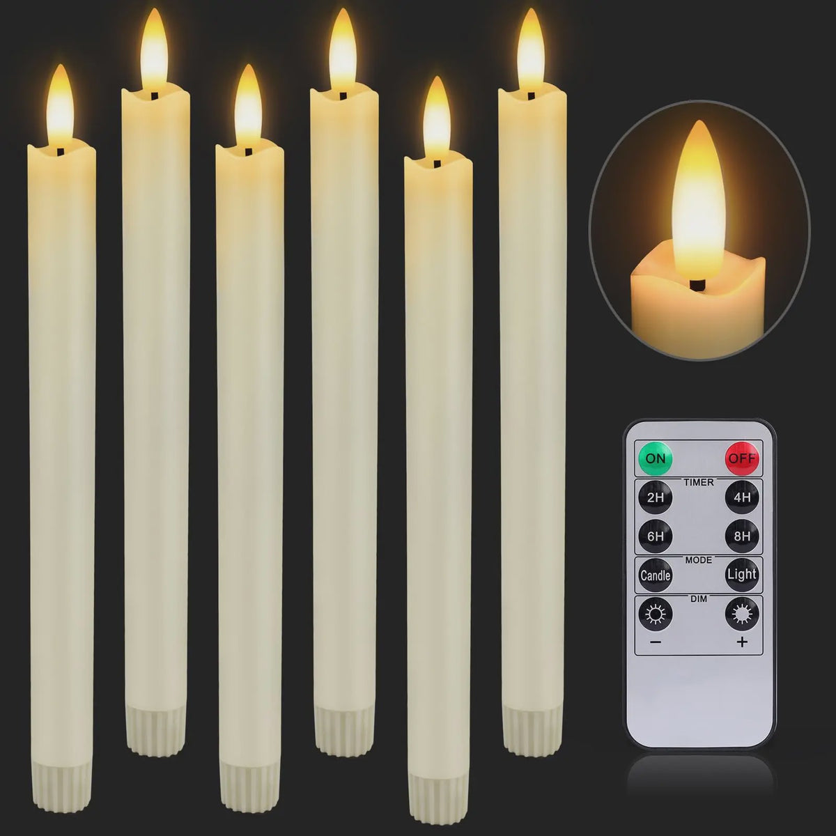 Set LED Kaarsen 12-120 Stuks - Flakkerend Vlam Effect, Afstandsbediening, Batterij, Decoratie