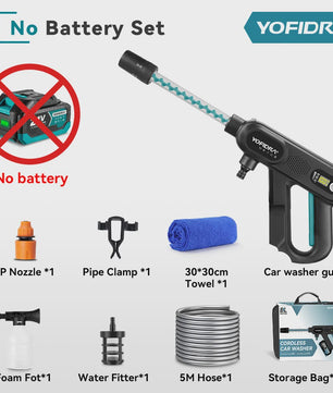 YOFIDRA 220Bar Accu Hogedruk Autowas Spuitpistool - Borstelloze Motor, 3 standen, voor Makita 21V Batterij