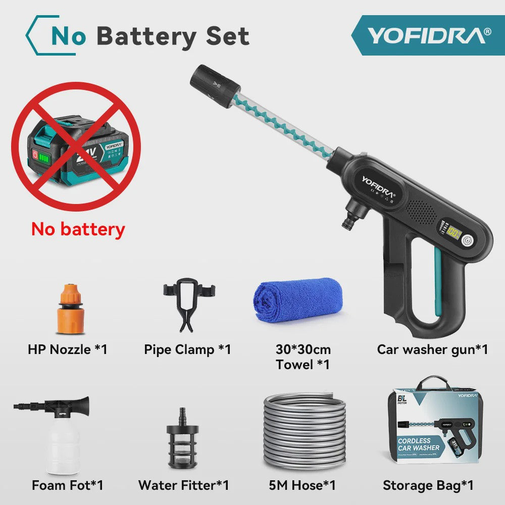 YOFIDRA 220Bar Accu Hogedruk Autowas Spuitpistool - Borstelloze Motor, 3 standen, voor Makita 21V Batterij