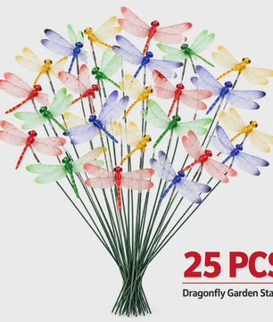 Kleurrijke 3D Libellen Tuindecoratie - Set van 5, 10, 25 of 50 Stuks