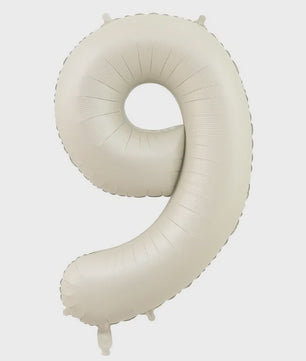 Grote Folie Ballonnen Cijfers 0-9 Cream Caramel & Wit (32/40 inch) - Feestdecoratie