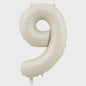 Grote Folie Ballonnen Cijfers 0-9 Cream Caramel & Wit (32/40 inch) - Feestdecoratie