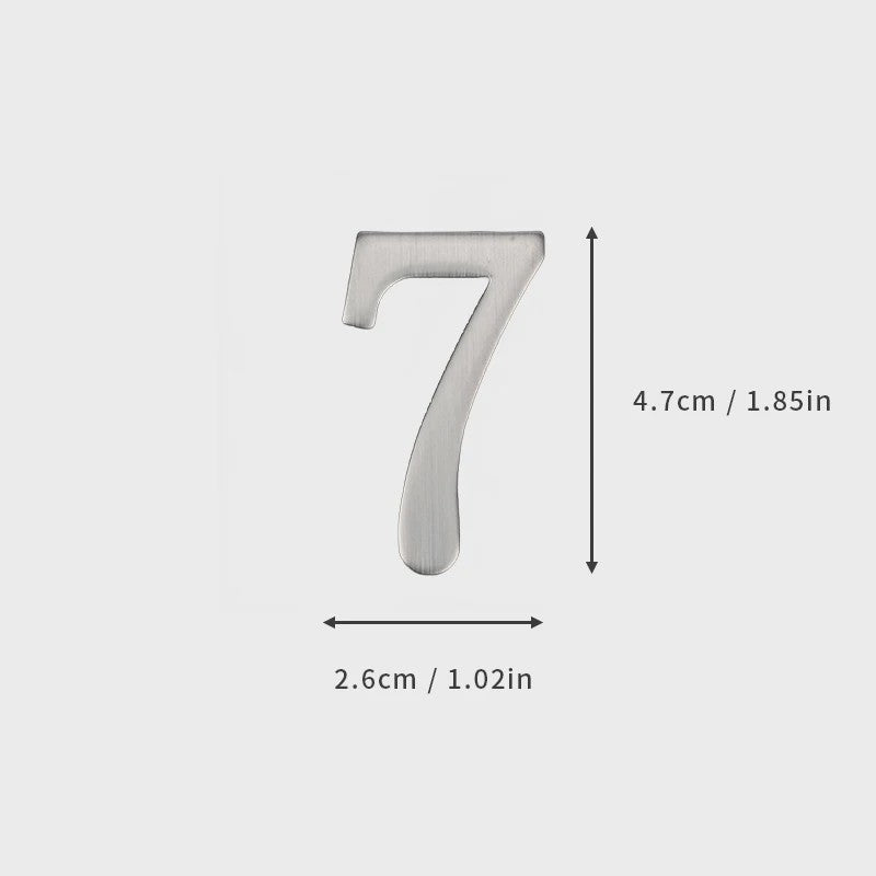RVS Deurnummer met Zelfklevende Achterkant - 5x3cm Huisnummer voor Buiten