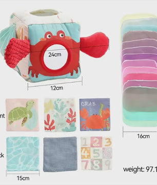 Montessori Stoffen Tissue Box Speelgoed - Educatief Sensorisch Speelgoed voor Baby's met Vinger Oefening