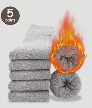 Warme Heren Sokken - Dikke Mid-Calf Sokken voor Koude Dagen en Sneeuwlaarzen - Elastisch & Comfortabel