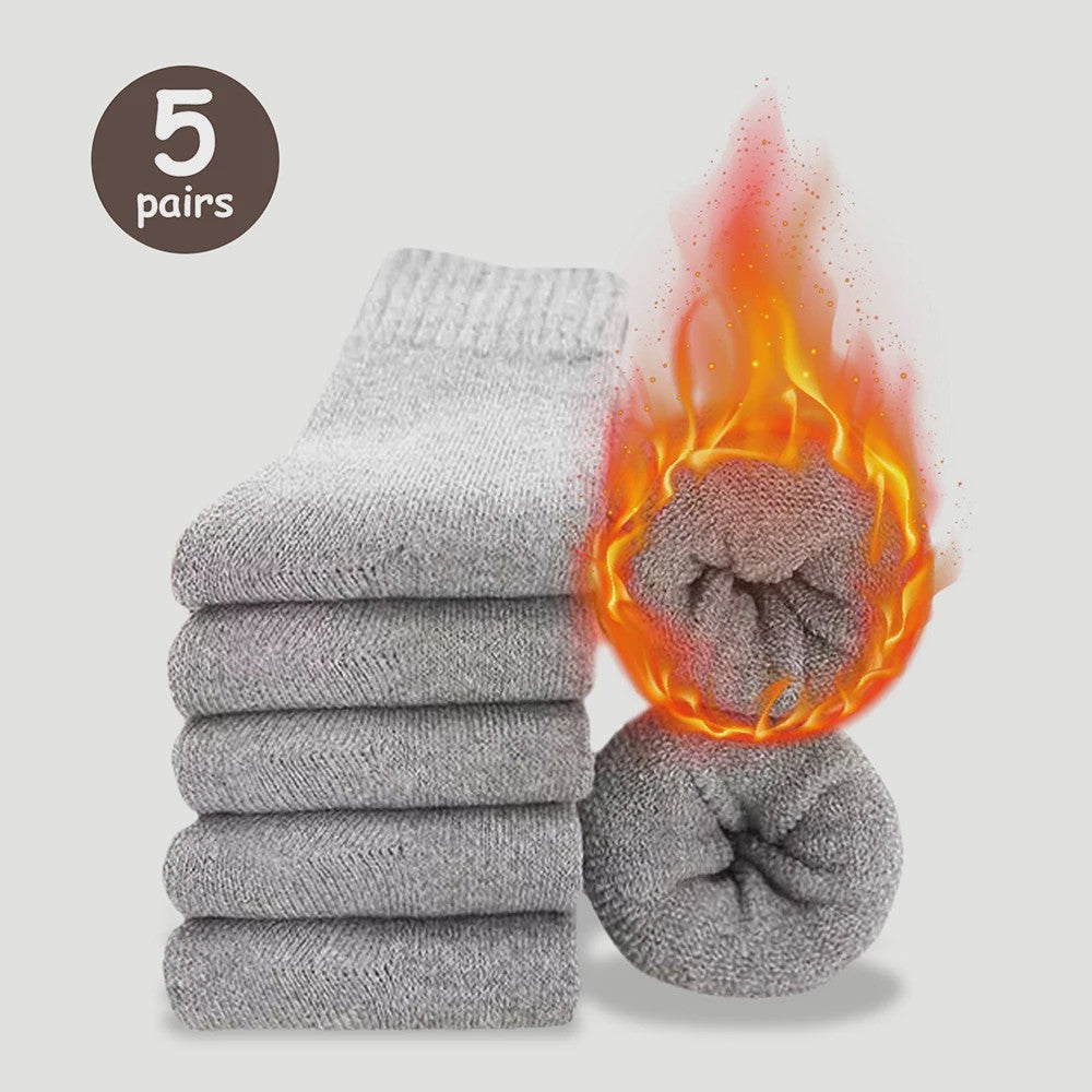 Warme Heren Sokken - Dikke Mid-Calf Sokken voor Koude Dagen en Sneeuwlaarzen - Elastisch & Comfortabel