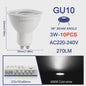 10x GU10 LED Spot Lamp 3W - Kies Warm Wit, Neutraal Wit of Koel Wit (3000K-6000K)