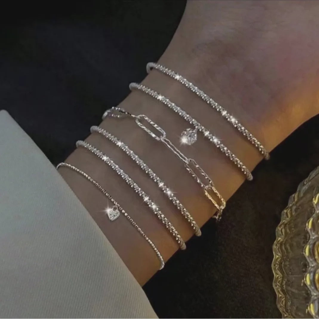 Set van 4 Luxe Armbanden met Groene Edelstenen en Strass - Stijlvolle Sieraden voor Dames