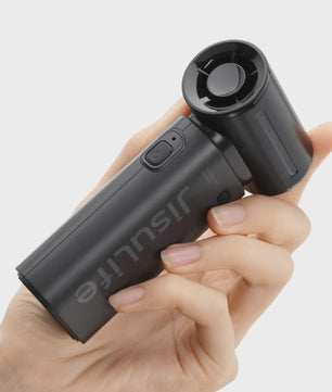 JISULIFE Life9 Draagbare Handventilator - Krachtige Turbo Wind, 18u Batterij, 5 standen, 5000mAh, Compact Zwart