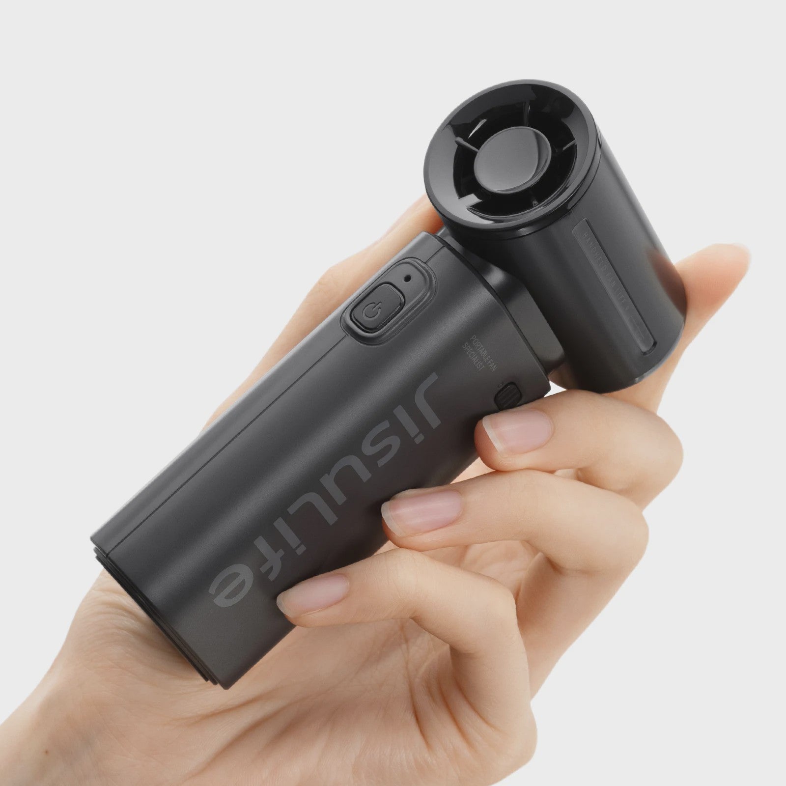 JISULIFE Life9 Draagbare Handventilator - Krachtige Turbo Wind, 18u Batterij, 5 standen, 5000mAh, Compact Zwart