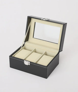 Luxe PU Leder Horlogedoos met Glazen Deksel - 6 Vakken