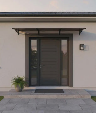 Polycarbonaat Deur Luifel met Aluminium & ABS Frame - Weerbestendig en Eenvoudig te Installeren