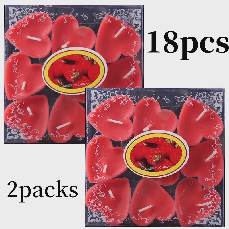 9x Hartvormige Geurkaarsen - Romantische Sfeer voor Valentijn, Bruiloft & Decoratie
