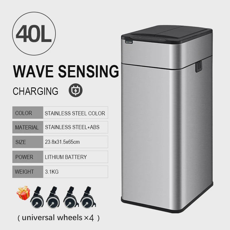 Slimme Vuilnisbak met Sensor - RVS - 20-60L - Automatisch Openen & Sluiten