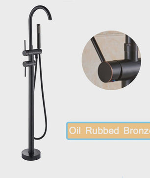 Vrijstaande Badkraan met Douchefunctie - Zwart, Chroom, Goud - Zwenkbare Uitloop & Warm/Koud Water Mixer