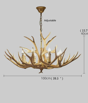 Grote Herten Gewei Kroonluchter - Sfeervolle Hanglamp voor Woonkamer & Loft