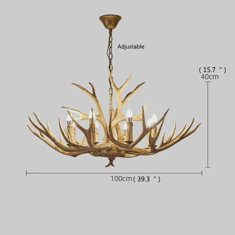 Grote Herten Gewei Kroonluchter - Sfeervolle Hanglamp voor Woonkamer & Loft