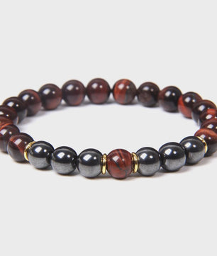 Handgemaakte Tijgeroog & Hematiet Kralen Armband - Energie & Meditatie Sieraden