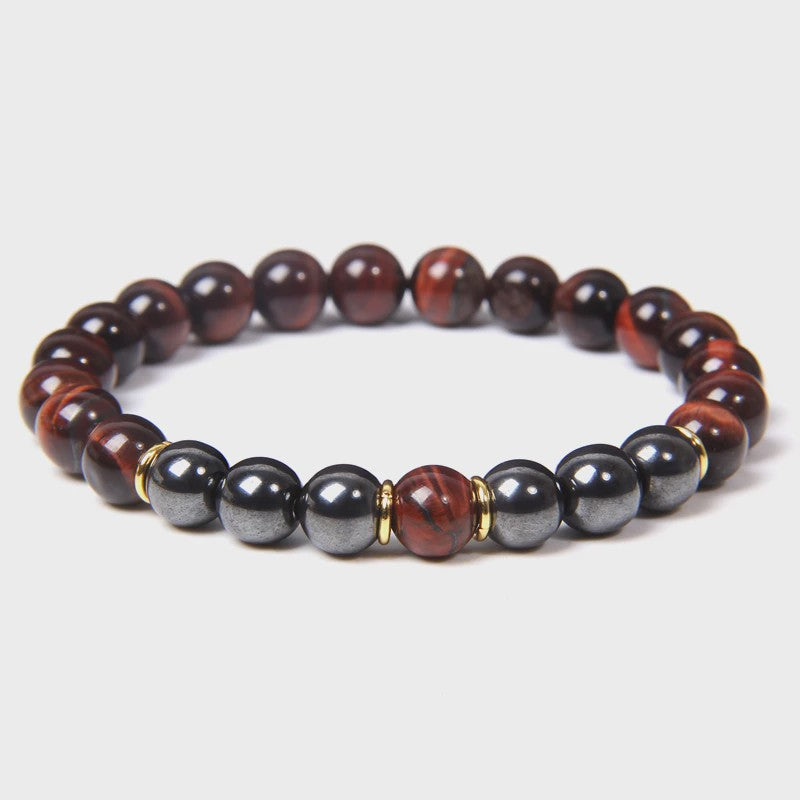 Handgemaakte Tijgeroog & Hematiet Kralen Armband - Energie & Meditatie Sieraden
