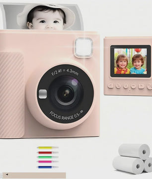 Direct Print Kinder Camera - 1080P HD Fotocamera met Instant Printer & Kleuren Prints