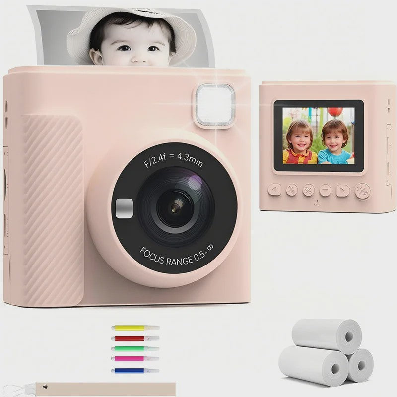Direct Print Kinder Camera - 1080P HD Fotocamera met Instant Printer & Kleuren Prints