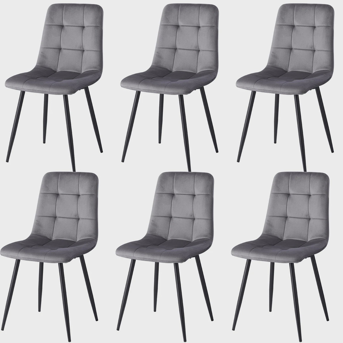 Set Eettafelstoelen (2/4/6 stuks) - Gestoffeerd Fluweel met Metalen Frame