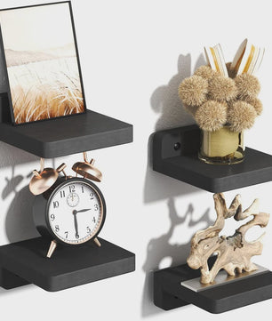 4x Kleine Drijvende Planken voor Wandmontage - 5 Inch Houten Display Ledges - Decoratie voor Elke Kamer
